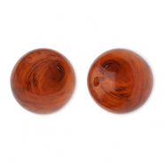 Perline in acrilico 16 mm tonda marrone ambra-marmo