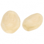 Perline in acrilico a forma di uovo marrone beige-marmo