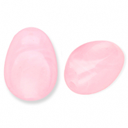 Perline in acrilico ovale rosa-marmo