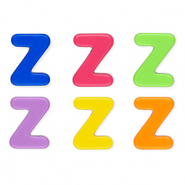 Perline alfabeto in acrilico con disegno lettera Z multicolore