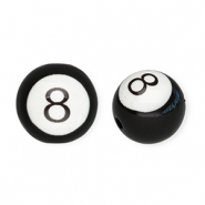 Perline in acrilico 16 mm tonda palla-8 nero-bianco