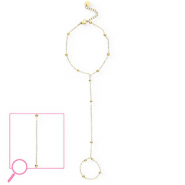 Bracciale baciamano in acciaio inossidabile tondo oro