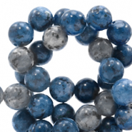 Perline in pietra naturale Quarzo 6mm multicolore blu-grigio