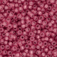 Rocailles Miyuki 8/0 Silverlined Alabaster Dyed Dark Rose 8-645