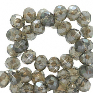 Perline sfaccettate 4x3mm rondella rosa grigio beige-effetto perlato