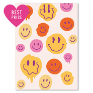 BY31&reg; Espositori bigiotteria in cartoncino smiley biancastro-arancione-giallo-rosa