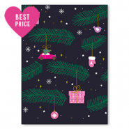 Espositori bigiotteria in cartoncino Natale blu scuro-rosa