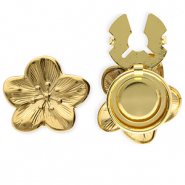 Copri bottoni in acciaio inossidabile fiore oro