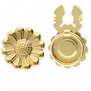 Copri bottoni in acciaio inossidabile fiore oro
