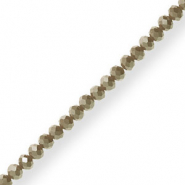 Perline sfaccettate 4x3mm rondella verde oliva-effetto perlato