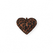 Colgantes llamativos cuore con stampa leopardo marrone scuro-nero