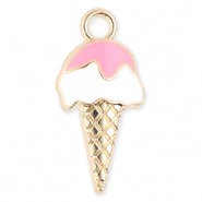 Ciondoli di metallo ghiacciolo oro-bianco-rosa chiaro