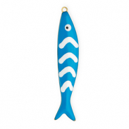 Ciondoli in acciaio inossidabile pesce oro-blu-bianco