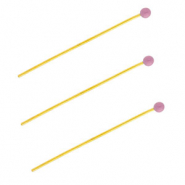 BY31&reg; Componenti in acciaio inossidabile chiodini a testa pallina 35mm oro-viola lavanda