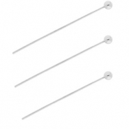 BY31&reg; Componenti in acciaio inossidabile chiodini a testa pallina 35mm argento