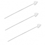 BY31&reg; Componenti in acciaio inossidabile chiodini a testa cuore 35mm argento