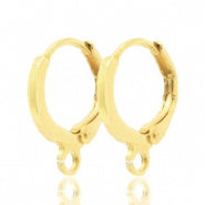 Orecchini richiudibili 11mm con 1 anellino oro chiaro