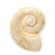 Ciondoli in acrilico conchiglia beige-marrone