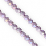 Perline sfaccettate tonde 6mm viola-rivestimento AB