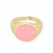 Anelli must-have smalto smiley oro-rosa