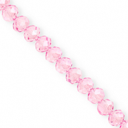 Perline sfaccettate 8x6mm rondella rosa chiaro