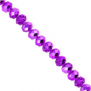 Perline sfaccettate 6x5mm rondella viola scuro-effetto perlato