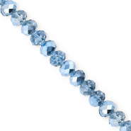 Perline sfaccettate 6x5mm rondella blu-effetto perlato