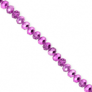 Perline sfaccettate 4x3mm rondella viola orchidea-effetto perlato