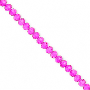 Perline sfaccettate 4x3mm rondella rosa fucsia