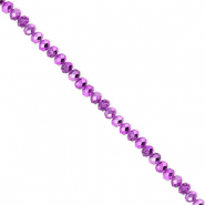 Perline sfaccettate 3x2mm rondella viola-effetto perlato