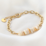Set di ispirazione Crea bracciali di tendenza con catena in acciaio inox e perline in pietra naturale-
