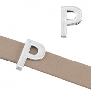 Passante di metallo DQ &Oslash;10,3x2,3 mm a forma di lettera P argento antico (privo di nichel)