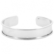 Bracciale base di metallo DQ (per cordoncino/pelle 10 mm) argento (privo di nichel)