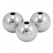 Perline in acciaio inossidabile 6mm argento (acciaio inossidabile)