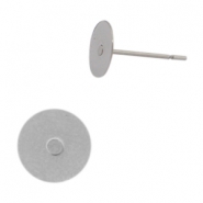 Orecchini in acciaio inossidabile/perni per cabochon 12mm argento 