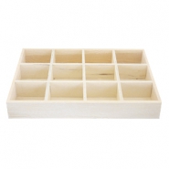 Espositore per bigiotteria di legno con 12 scomparti naturale (colore naturale di legno)