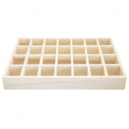 Espositore per bigiotteria di legno con 28 scomparti naturale (colore naturale di legno)