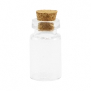 Bottiglietta dei desideri con tappo in sughero 24x13 mm trasparente