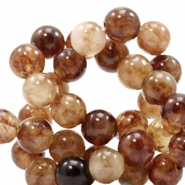 Perline in pietra naturale Quarzo 8mm multicolore marrone naturale