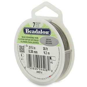 Beadalon filo infilaperle 7 fili diametro 0.38mm acciaio inossidabile brillante