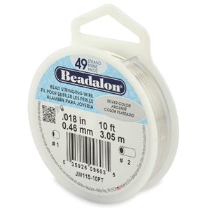Beadalon filo infilaperle 49 fili diametro 0.46mm argento