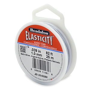 Beadalon filo infilaperle elastico diametro 1.0mm 25 metri argento satinato