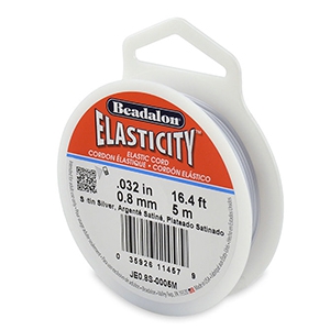 Beadalon filo infilaperle elastico diametro 0.8mm 5 metri argento satinato