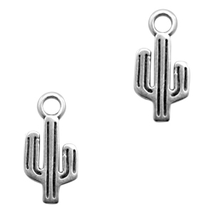 Ciondoli di metallo DQ cactus argento antico (privo di nichel)