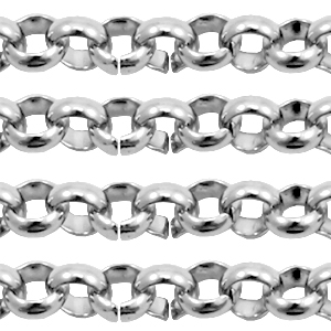 Componenti in acciaio inossidabile catena a rol&ograve; 4 mm argento antico
