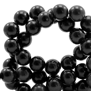 Perline in pietra dura semipreziosa 8mm antracite scuro-nero