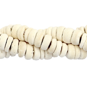 Perline di cocco 8 mm rondella bianco (colore naturale di noce di cocco)