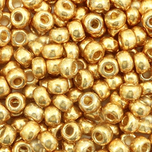 Rocailles Miyuki 6/0 Duracoat galvanized gold 6-4202