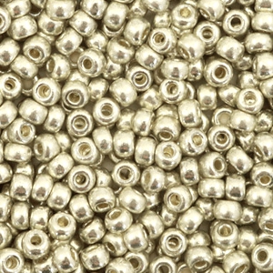Rocailles Miyuki 8/0 Duracoat galvanized silver 8-4201