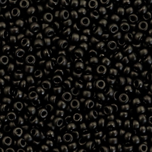 Rocailles Miyuki 11/0 Opaque semi frosted black 11-401sf